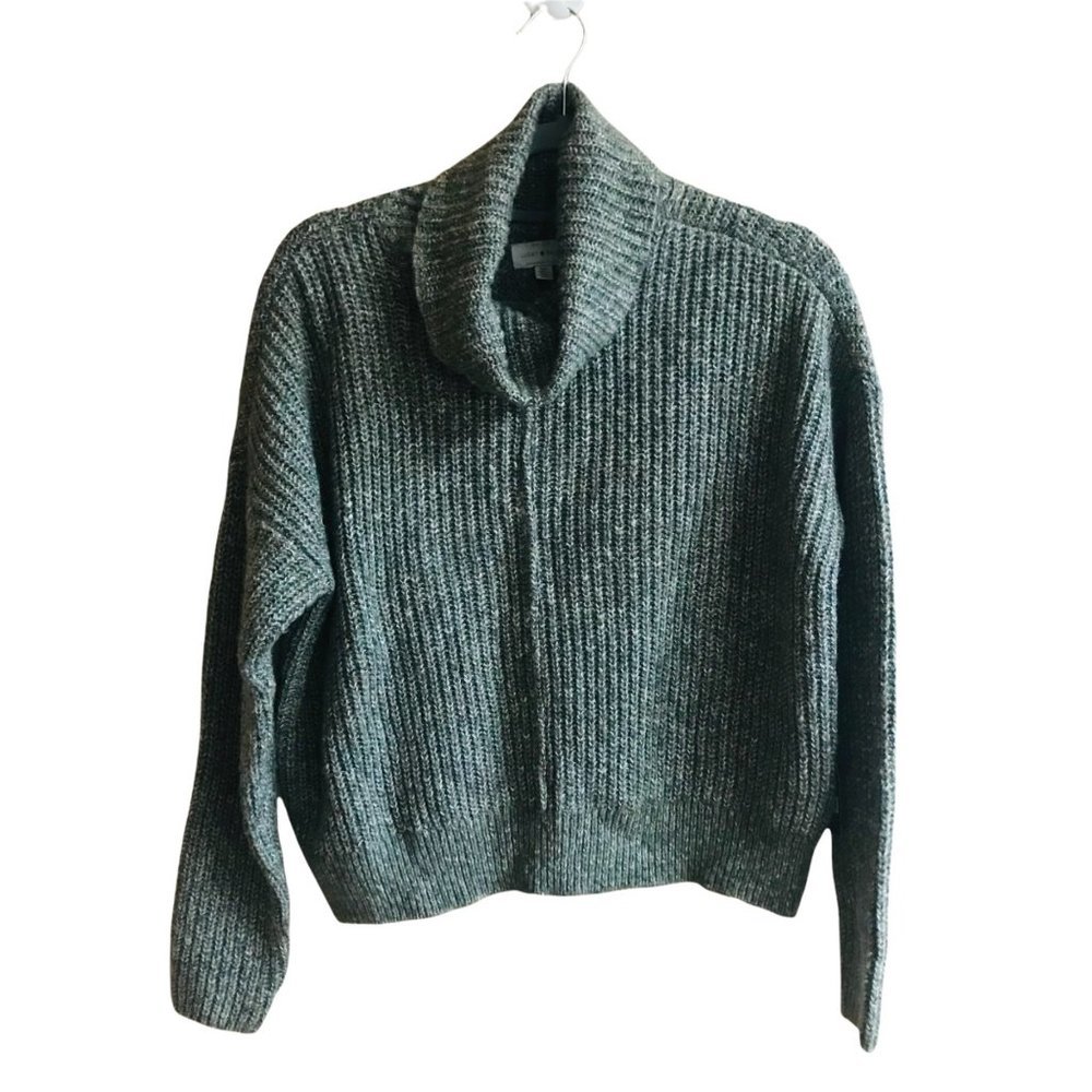 Lucky Brand Women Sweater Size Small NWT Cowl Neck Cotton Blend Green‎